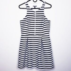 Express | Wool Black & White Striped Dress - 10